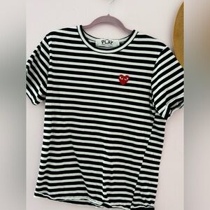 Rare Comme des Garçons PLAY black and white striped t-shirt made in Japan